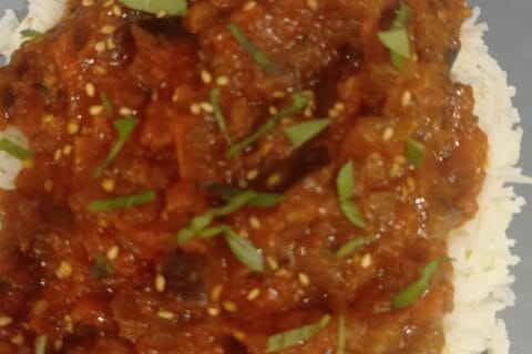 Cliquez pour zoomer ! Mijoté d’aubergines à la tomate Thermomix par carambar10