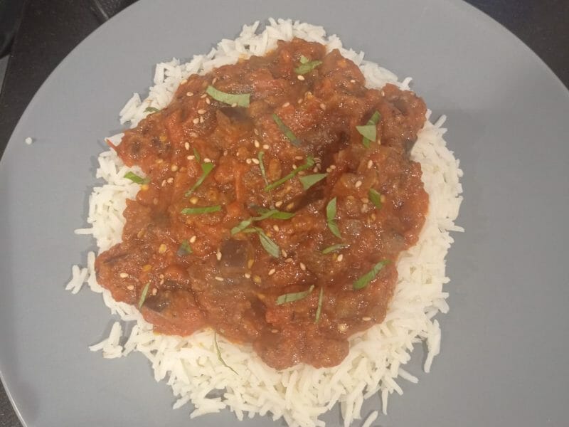 Cliquez pour zoomer ! Mijoté d’aubergines à la tomate Thermomix par carambar10