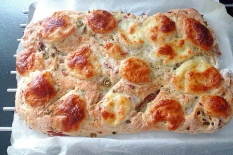 Cliquez pour zoomer ! Fougasse chèvre et lardons Thermomix par carambar10