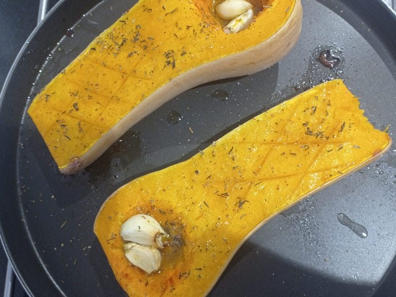 Cliquez pour zoomer ! Tortiglioni à la crème de butternut confite au four Thermomix par carambar10