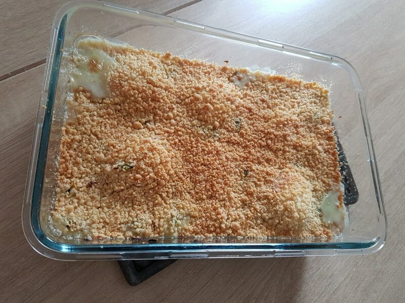 Cliquez pour zoomer ! Crumble courgettes, chèvre et lardons Thermomix par Evelyne