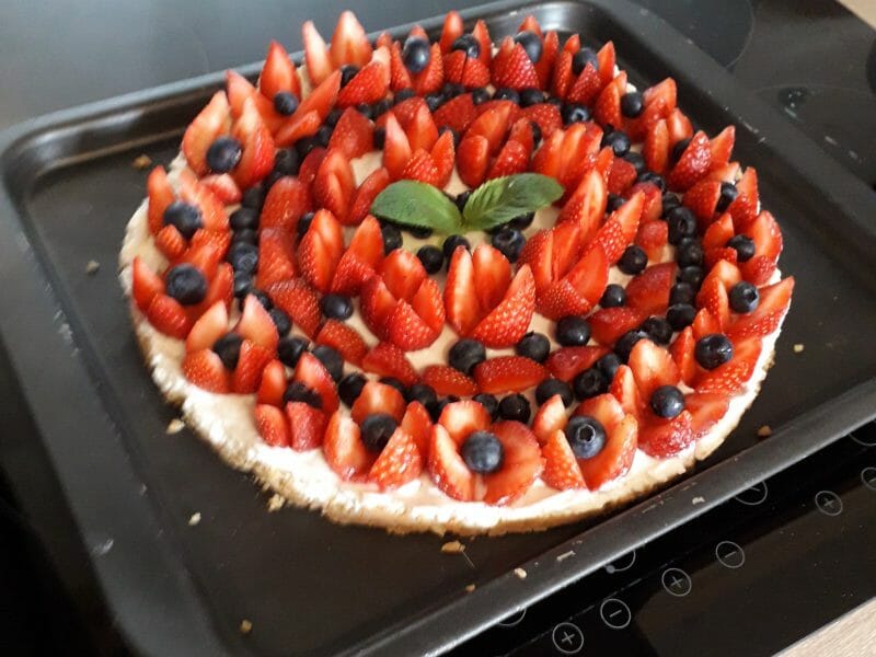 Cliquez pour zoomer ! Tarte aux fraises sans cuisson Thermomix par Mellard