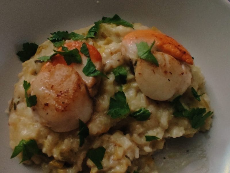 Cliquez pour zoomer ! Risotto aux Saint Jacques et poireaux Thermomix par anne_382