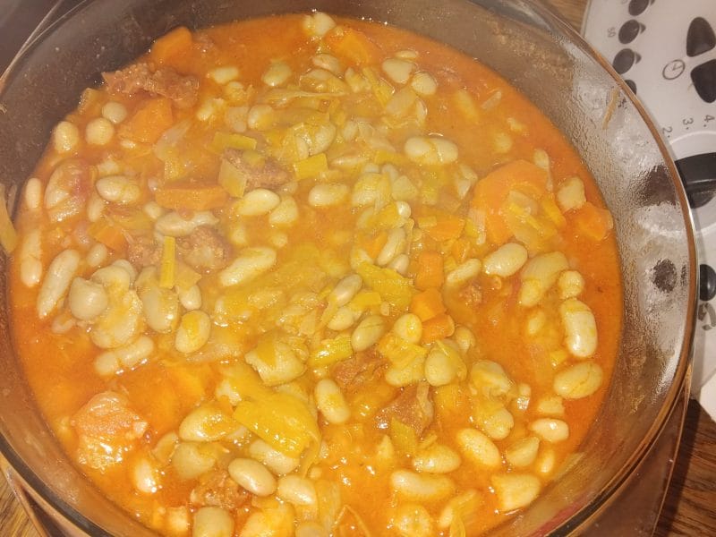 Cliquez pour zoomer ! Mijoté d’haricots blanc légumes et chorizo Thermomix par karine1984