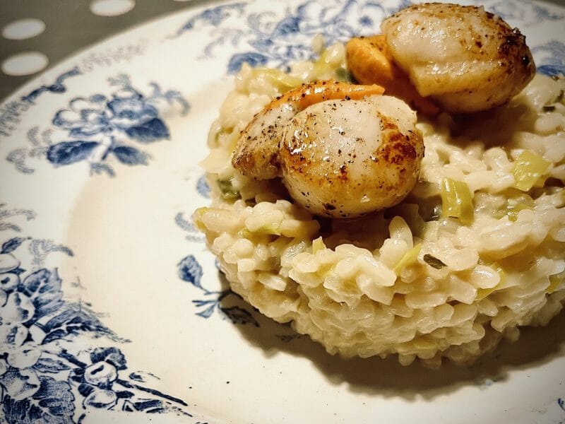 Cliquez pour zoomer ! Risotto aux Saint Jacques et poireaux Thermomix par natcgn
