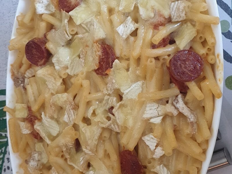 Cliquez pour zoomer ! Gratin de macaroni reblochon et chorizo Thermomix par Chouchou49