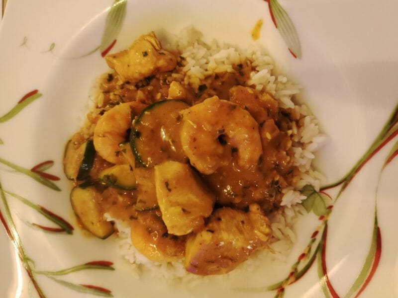 Cliquez pour zoomer ! Curry de crevettes au lait de coco Thermomix par lolimomax
