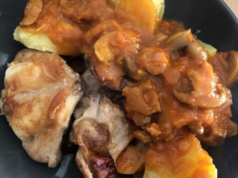 Lapin sauce chasseur au Thermomix Cookomix