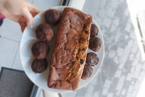 Cliquez pour zoomer ! Cake banane et pépites de chocolat Thermomix par Polyne_59 🌸