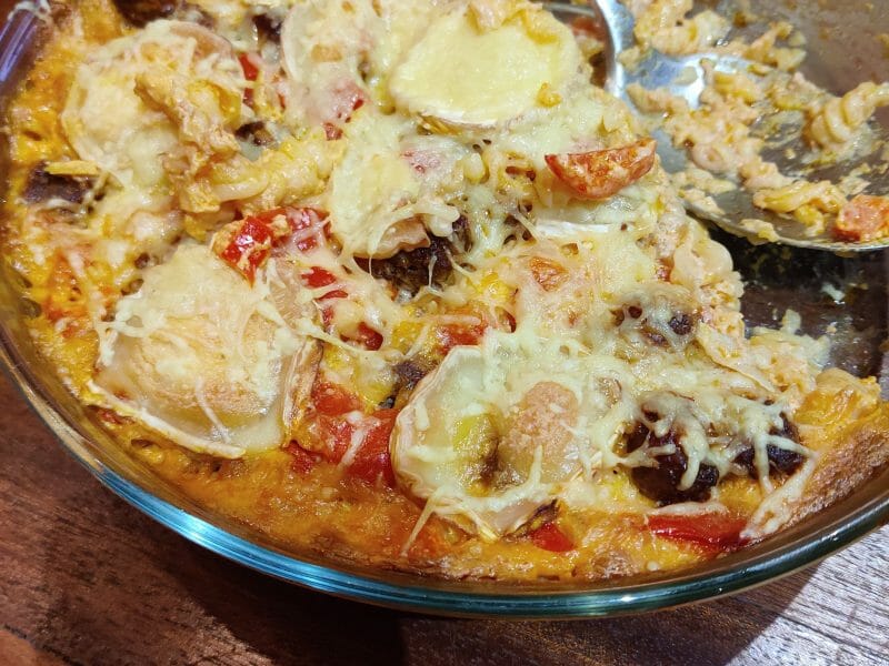 Cliquez pour zoomer ! Gratin de torsades aux merguez Thermomix par Virginie79