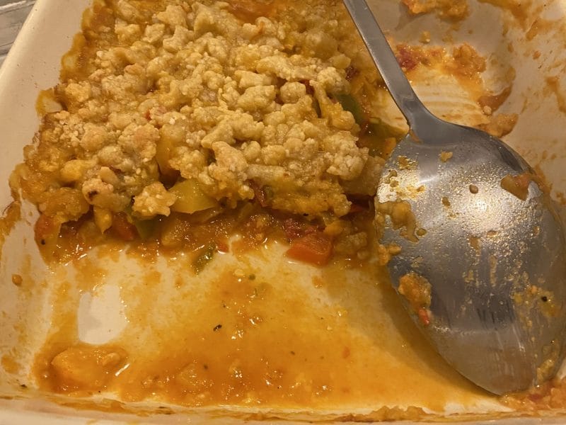 Cliquez pour zoomer ! Crumble poivrons, tomates, parmesan Thermomix par patipata