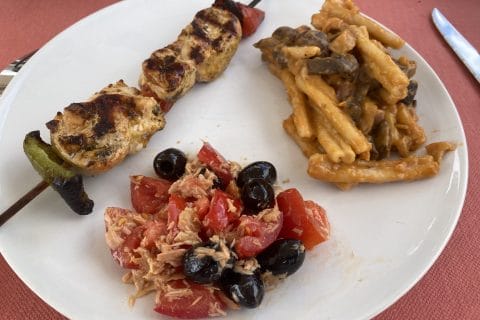 Cliquez pour zoomer ! One pot pasta aubergines, lardons et champignons Thermomix par patipata