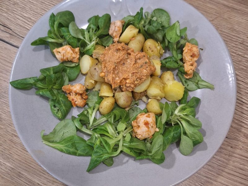 Cliquez pour zoomer ! Salade de poulet au pesto rosso Thermomix par vivi69120