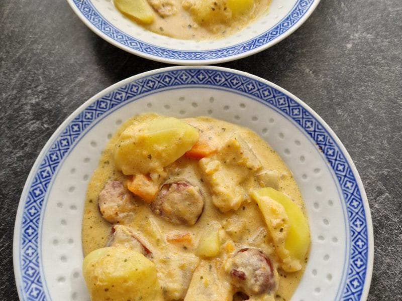 Cliquez pour zoomer ! Potée carottes, chou-rave et saucisses Thermomix par mariepoppins77