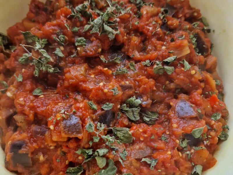 Cliquez pour zoomer ! Mijoté d’aubergines à la tomate Thermomix par mariepoppins77