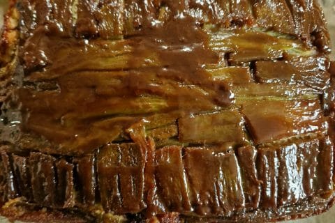 Cliquez pour zoomer ! Gâteau renversé à la rhubarbe et caramel au beurre salé Thermomix par mariepoppins77