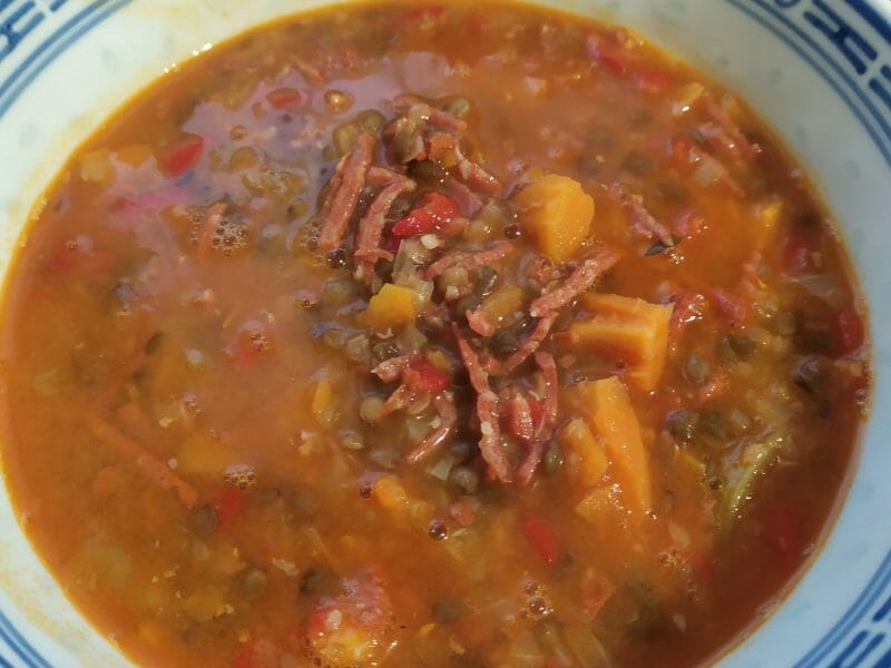 Cliquez pour zoomer ! Soupe de lentilles au chorizo Thermomix par mariepoppins77