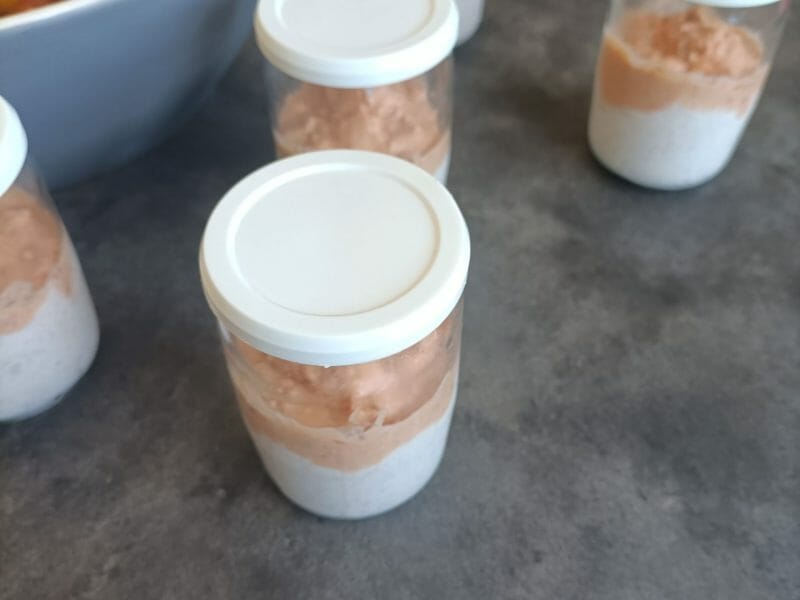 Cliquez pour zoomer ! Verrines mousse de jambon et pesto de tomates confites Thermomix par marie