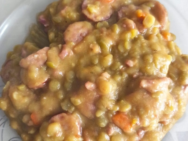 Cliquez pour zoomer ! Mitonnée de pois cassés aux saucisses Thermomix par kaloma