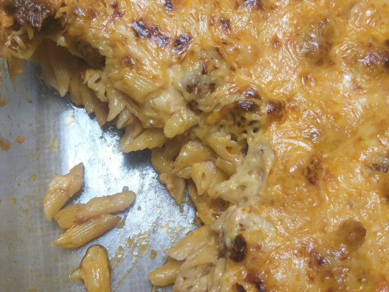 Cliquez pour zoomer ! Gratin de torsades aux merguez Thermomix par laetitia_915