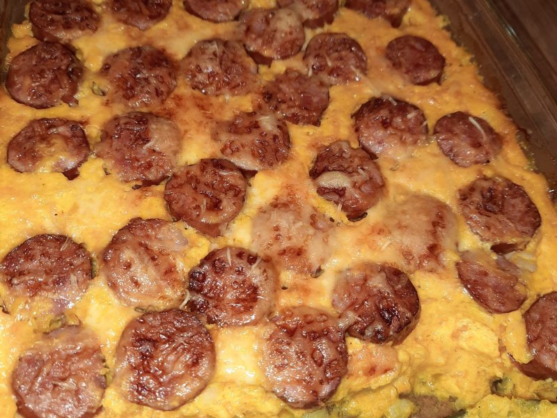 Cliquez pour zoomer ! Gratin de butternut à la saucisse de Montbéliard Thermomix par couette38