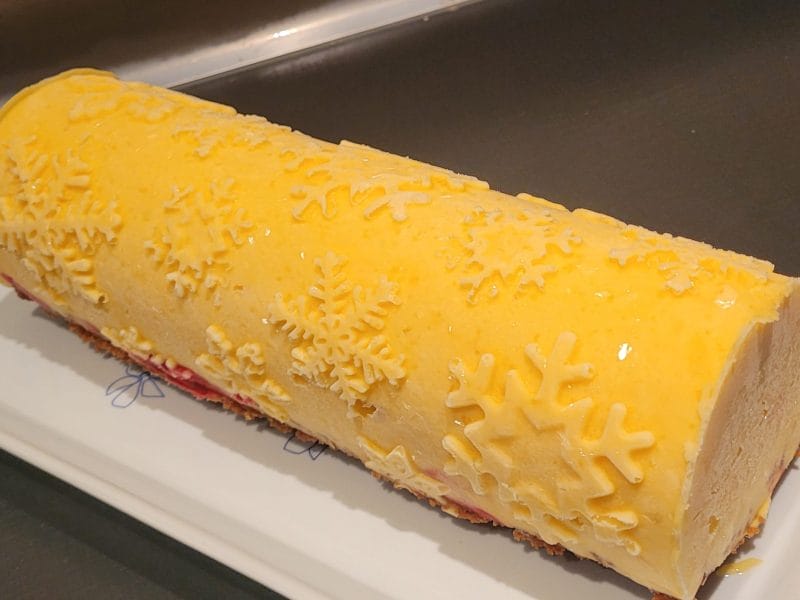 Cliquez pour zoomer ! Bûche glacée mangue et framboise Thermomix par Titivick