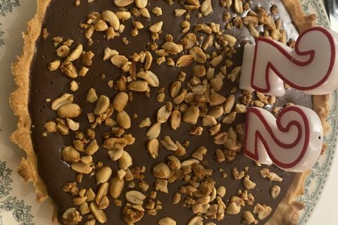 Cliquez pour zoomer ! Tarte au chocolat et cacahuètes caramélisées Thermomix par stephloula