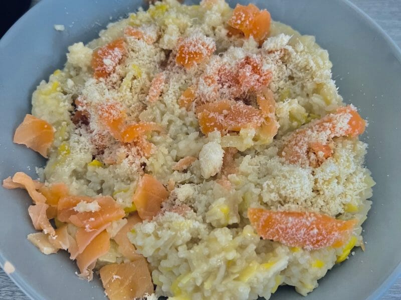 Cliquez pour zoomer ! Risotto poireaux et saumon fumé Thermomix par debodeb