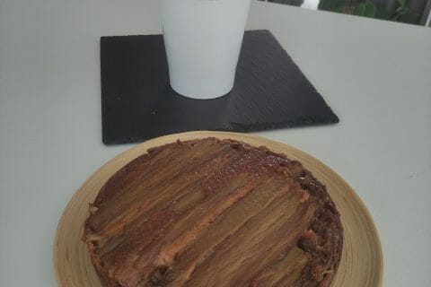Cliquez pour zoomer ! Gâteau renversé à la rhubarbe et caramel au beurre salé Thermomix par Kris Tel 49
