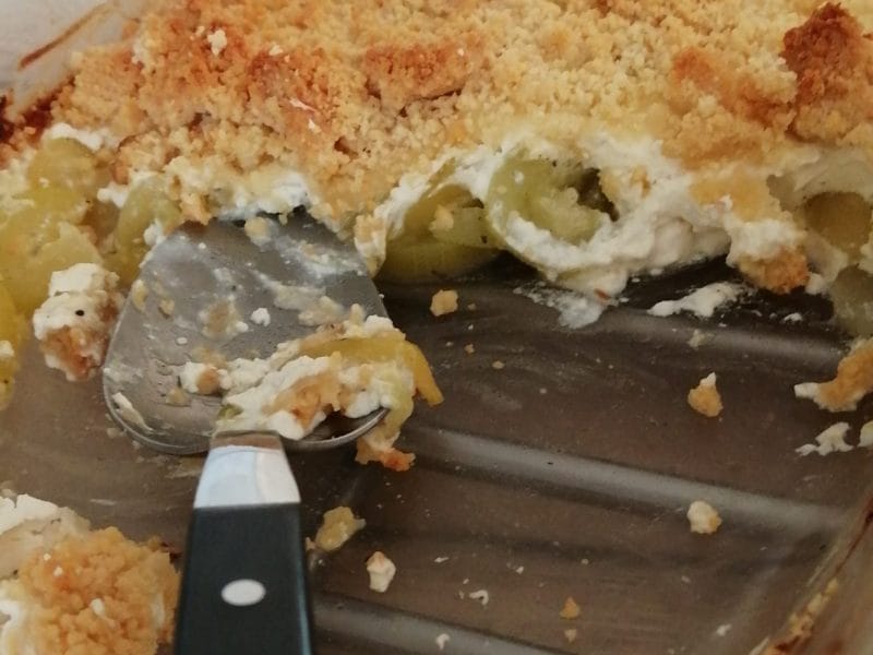 Cliquez pour zoomer ! Gratin de courgette à la ricotta et crumble Thermomix par sebetnat