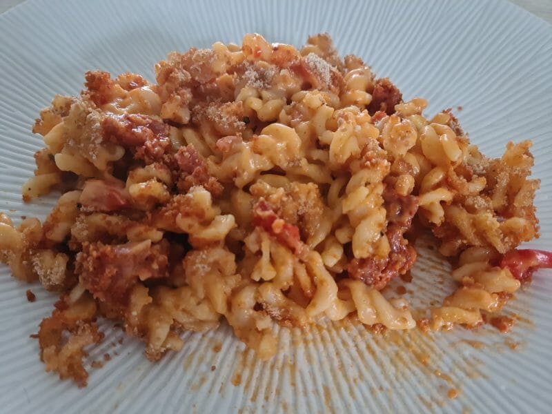 Cliquez pour zoomer ! Gratin de macaroni poivrons et chorizo Thermomix par lowmy95