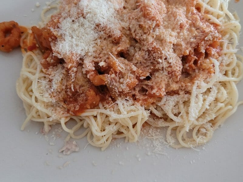 Cliquez pour zoomer ! Spaghettis aux crevettes et à l’ail Thermomix par claire812a