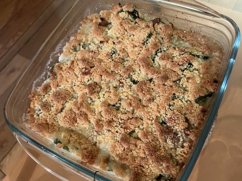Cliquez pour zoomer ! Crumble courgettes, chèvre et lardons Thermomix par maelys_37