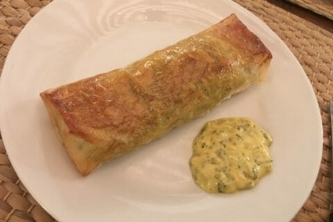 Cliquez pour zoomer ! Brick de saumon et poireaux au Thermomix