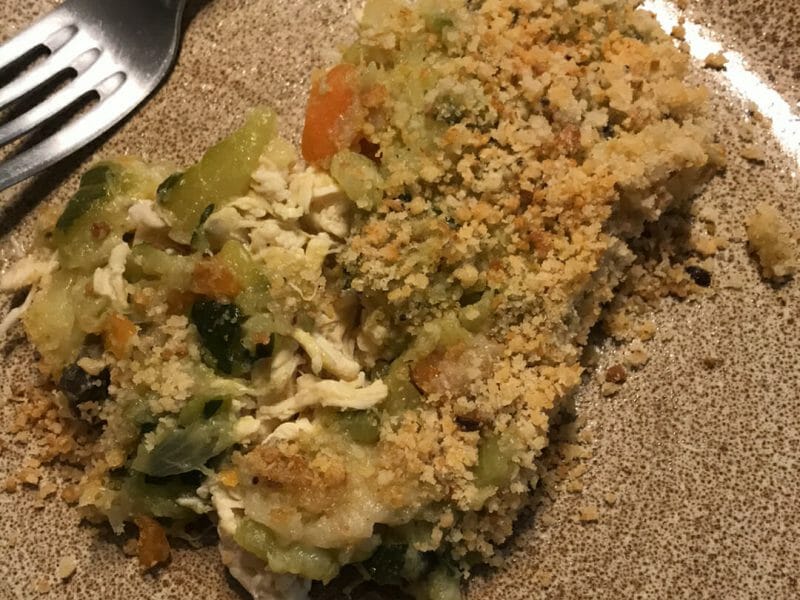 Cliquez pour zoomer ! Crumble poulet, courgettes et parmesan Thermomix par Meloulaf
