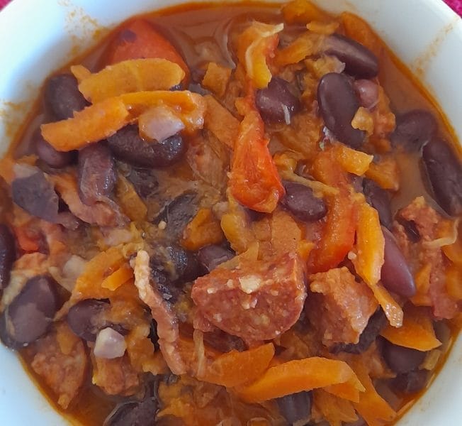 Cliquez pour zoomer ! Mijoté d’haricots blanc légumes et chorizo Thermomix par mimireille