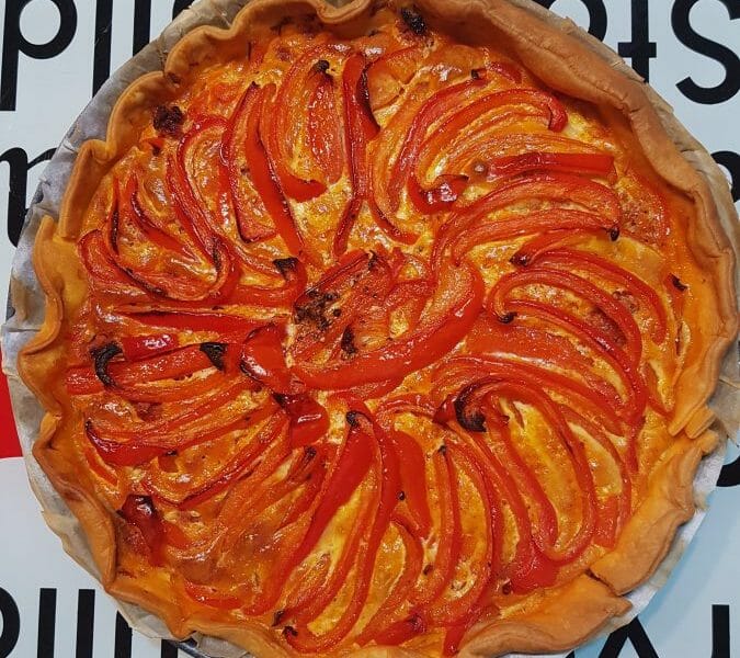 Cliquez pour zoomer ! Quiche poivrons et chorizo Thermomix par Voilivoilou
