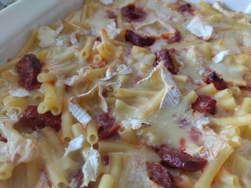 Cliquez pour zoomer ! Gratin de macaroni reblochon et chorizo Thermomix par patou33160