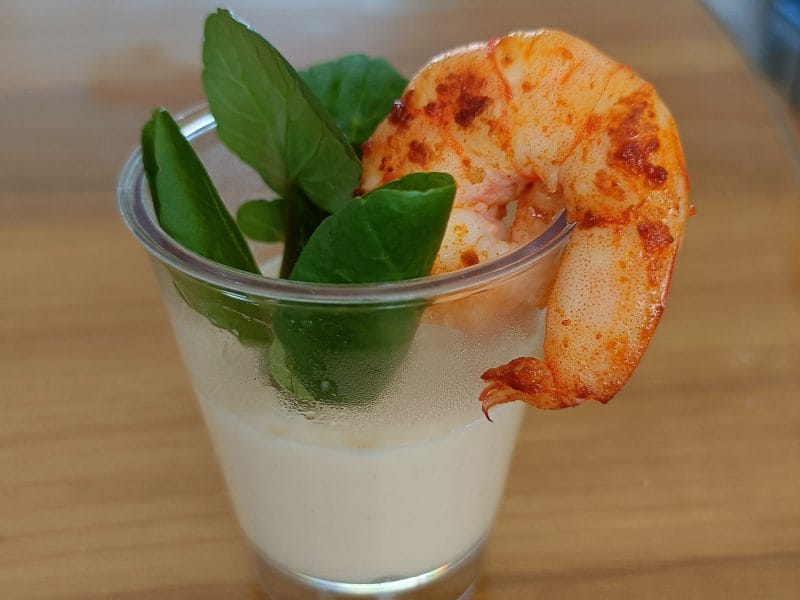 Verrines de mousse de chou-fleur et crevettes Thermomix par valzz