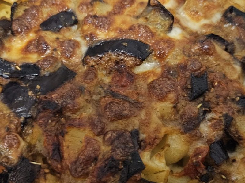 Cliquez pour zoomer ! Gratin de pâtes aux aubergines et tomates cerises Thermomix par viki972