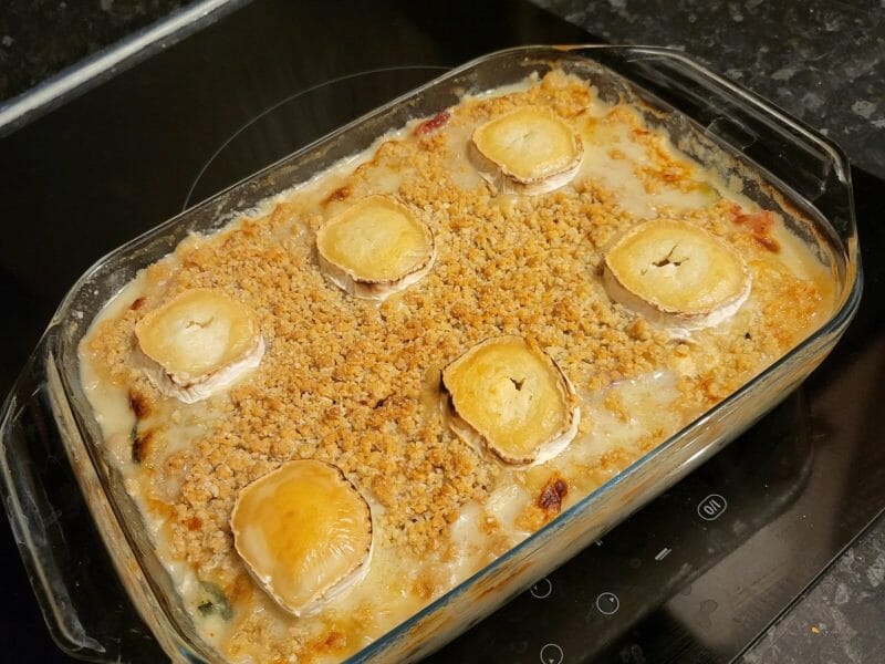 Cliquez pour zoomer ! Crumble courgettes, chèvre et lardons Thermomix par lolottelacompote