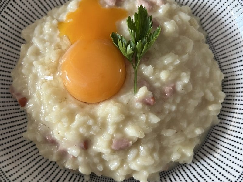 Cliquez pour zoomer ! Risotto façon carbonara Thermomix par cricridu10