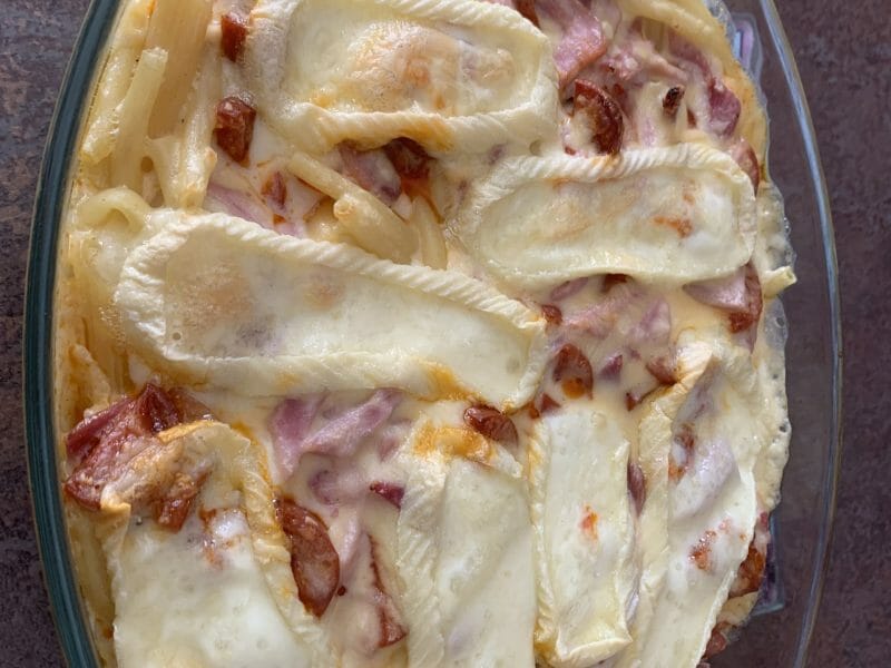 Cliquez pour zoomer ! Gratin de macaroni reblochon et chorizo Thermomix par cricridu10