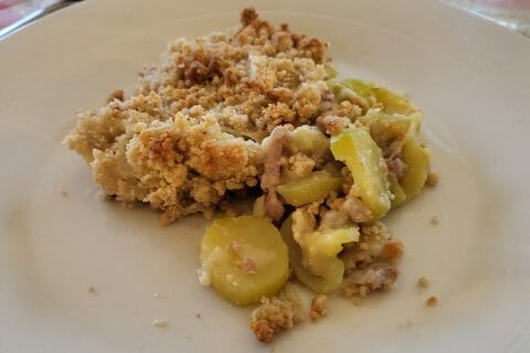 Cliquez pour zoomer ! Crumble courgettes, chèvre et lardons Thermomix par fantomax57