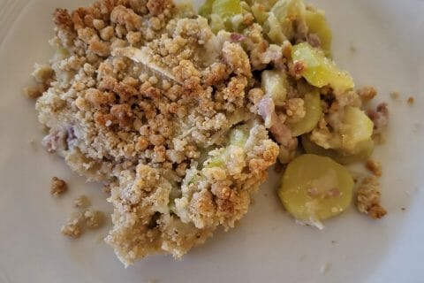 Cliquez pour zoomer ! Crumble courgettes, chèvre et lardons Thermomix par fantomax57