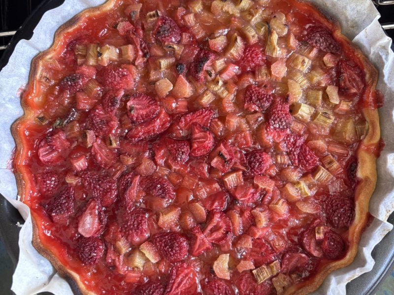 Cliquez pour zoomer ! Tarte aux fraises et à la rhubarbe Thermomix par melanie2022