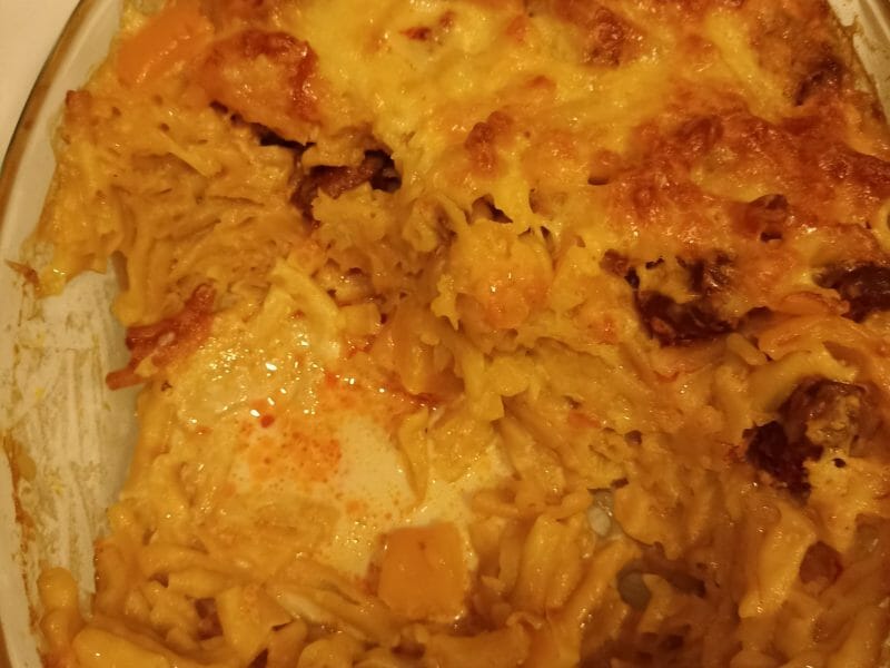 Cliquez pour zoomer ! Gratin de torsades aux merguez Thermomix par lili_137