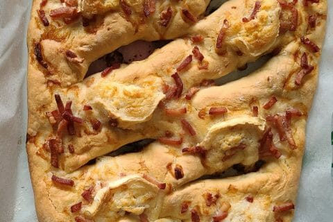Cliquez pour zoomer ! Fougasse chèvre et lardons Thermomix par marl13