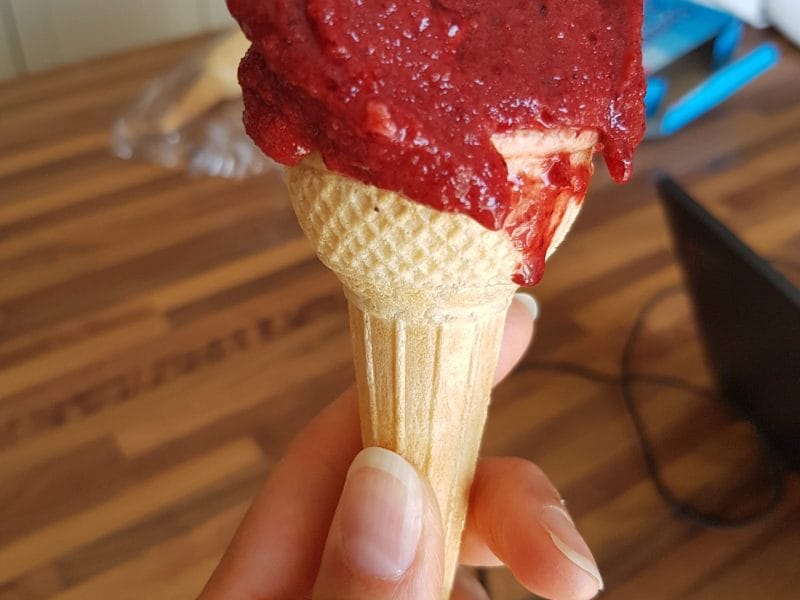 Cliquez pour zoomer ! Sorbet aux cerises Thermomix par Moutonnette