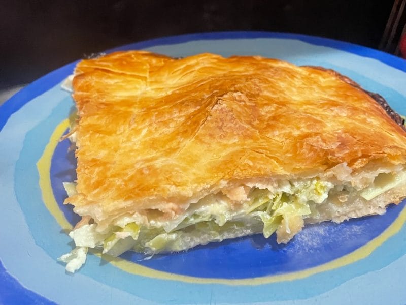 Cliquez pour zoomer ! Tourte aux poireaux et au saumon fumé Thermomix par Moutonnette